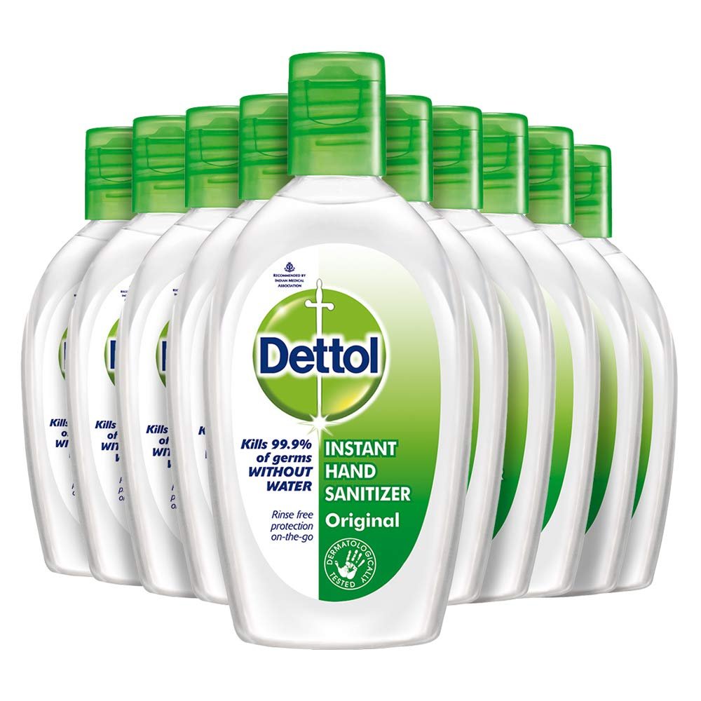 Dettol Original Germ Protection Alcohol based Hand Sanitizer, 50ml, Pack of 10