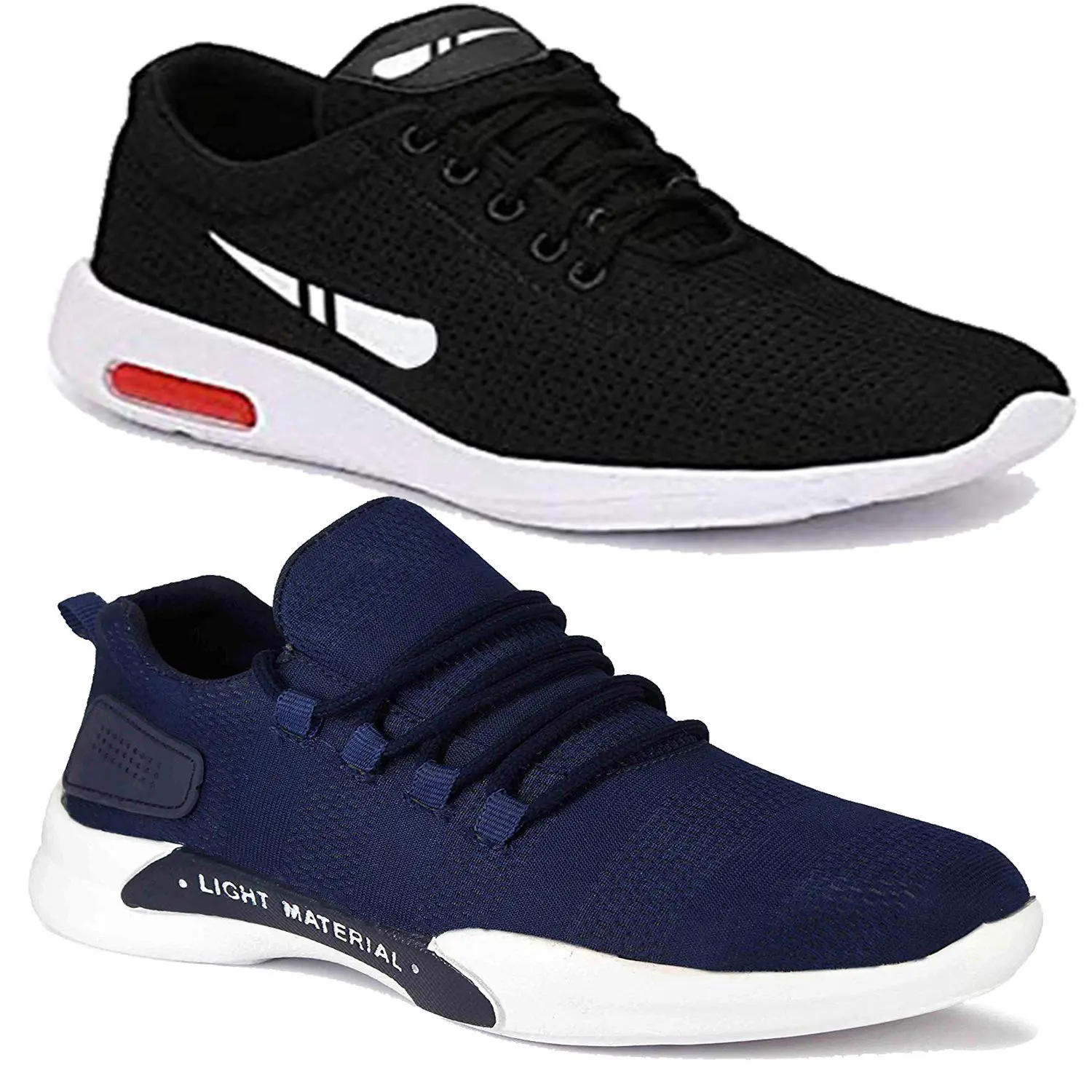WORLD WEAR FOOTWEAR Men’s Multicolored Running Shoes – 8 UK (Set of 2 Pairs)