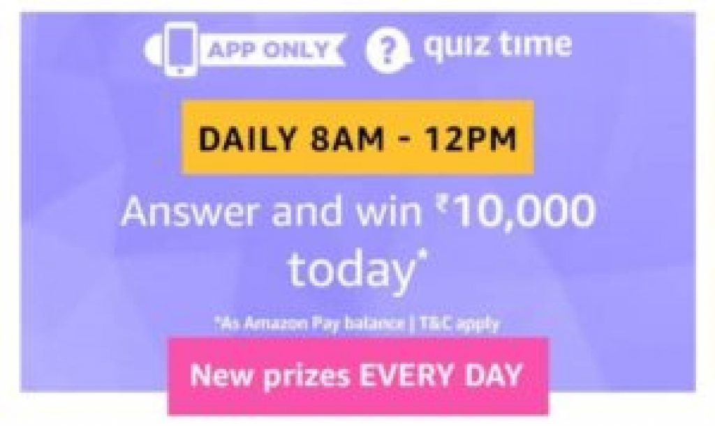 Amazon 15th February 2021 Quiz Answer