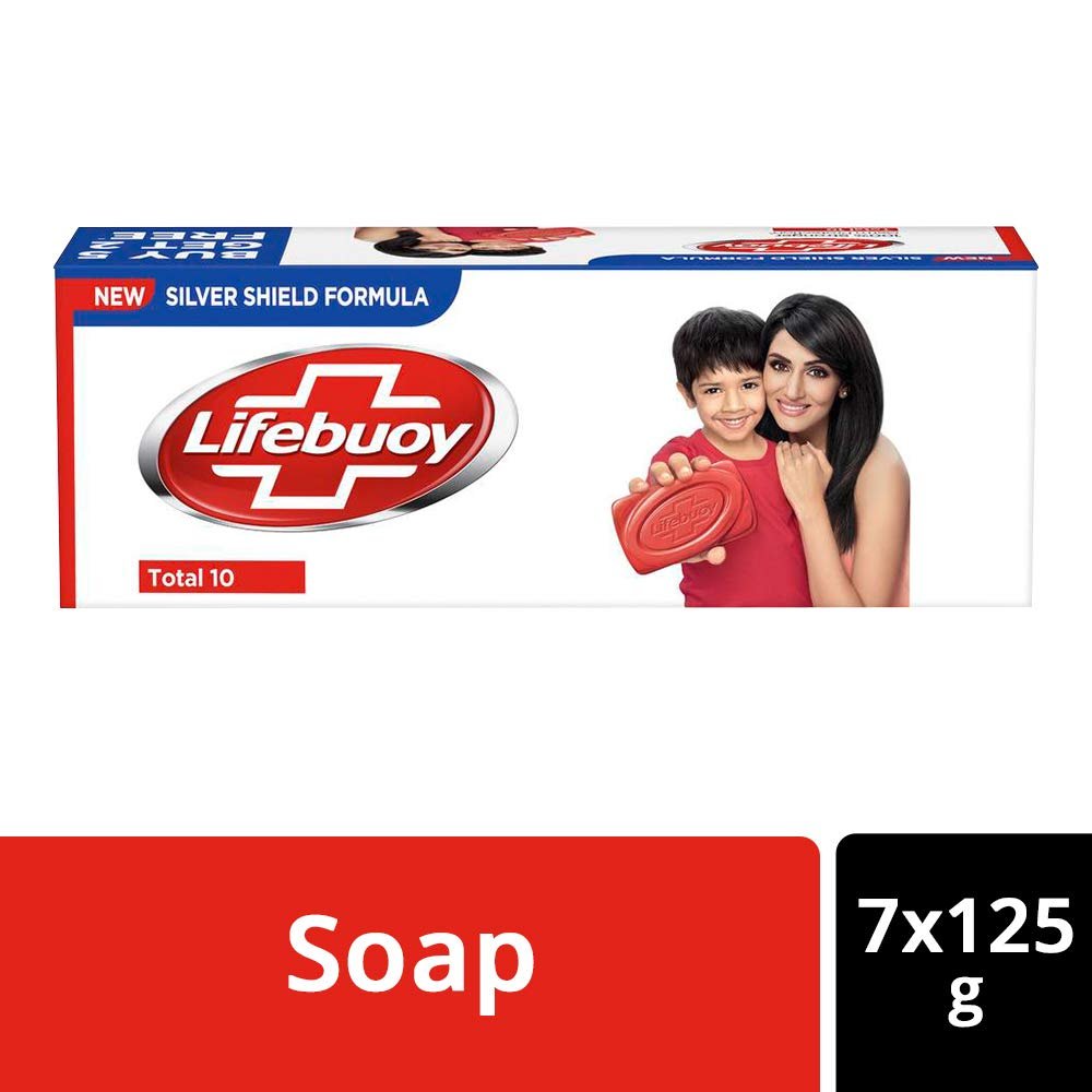 Lifebuoy Total 10 Soap, 125 g (Pack of 7) with (Buy 5 Get 2 Free)