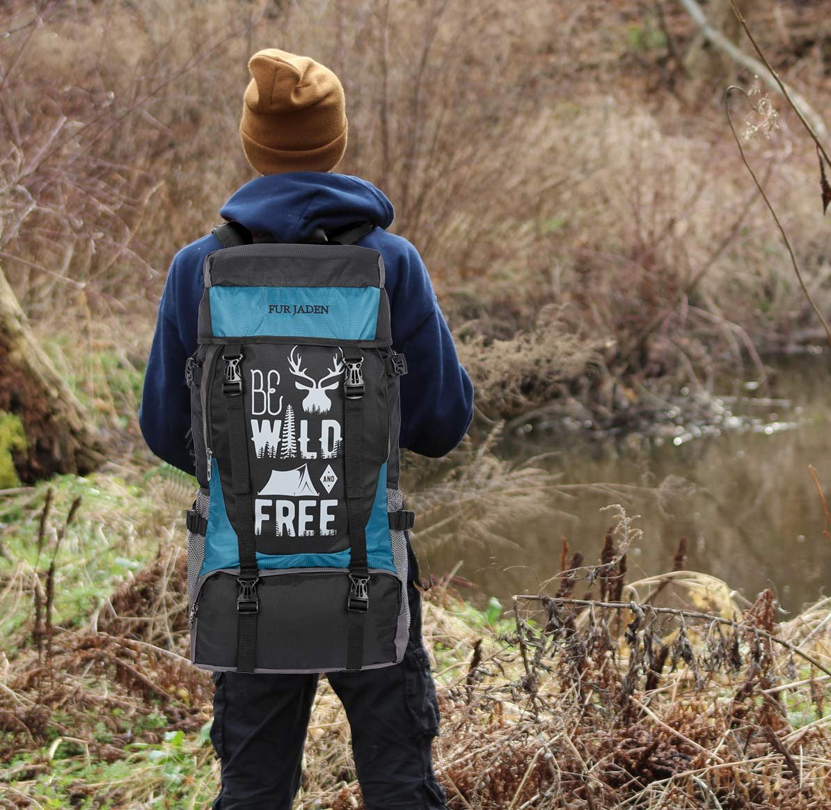 Fur Jaden 55 LTR Rucksack Travel Backpack Bag for Trekking, Hiking with Shoe Compartment