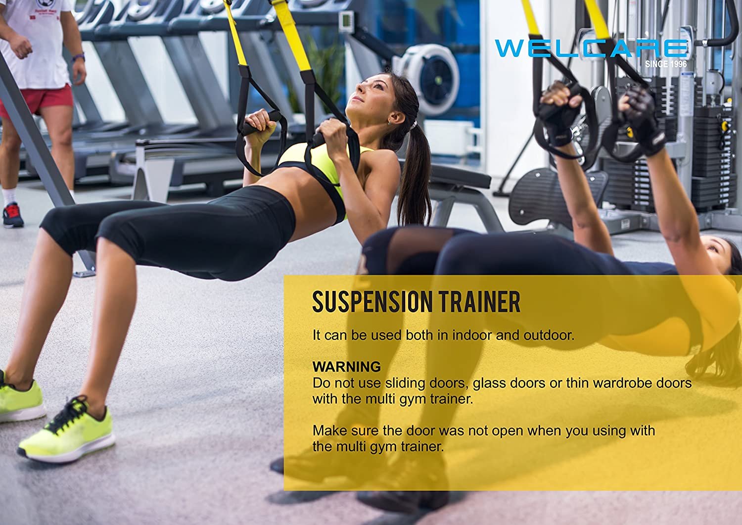 WELCARE All in one Suspension Trainer W1351, Body Weight Resistance System, Full Body Workout for Home, Travel and Outdoor, Build Muscle, Burn Fat, Improve Cardio